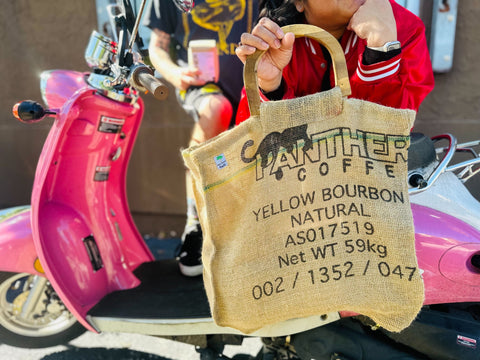 Panther Coffee + Atelye Thevenet Burlap Hand Bag